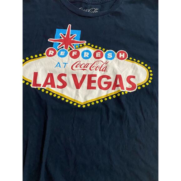 Refresh At Coca Cola Las Vegas XL Short Sleeve T-Shirt Blue Sign Soda Pop Coke - Picture 3 of 4